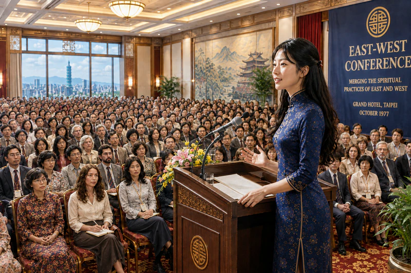Ming addressing a full house audience at the East-West conference